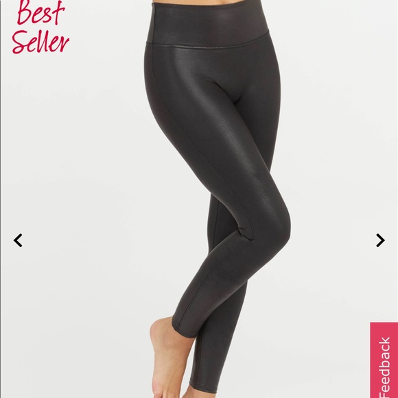 SPANX FAUX LEATHER LEGGINGS - Picture 1 of 5